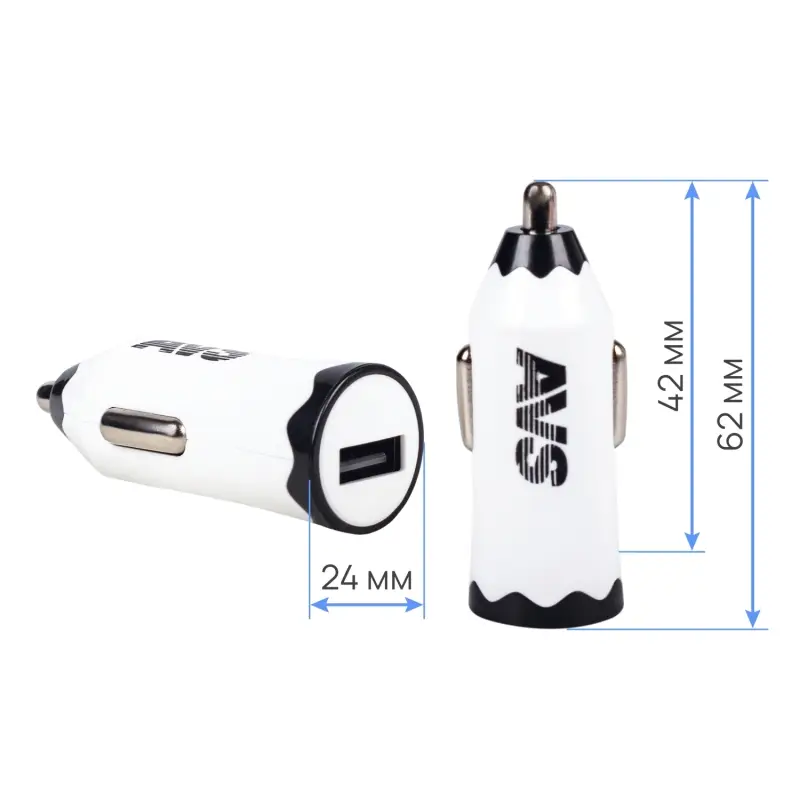 Автомобильное ЗУ AVS UC-311, 1 USB, 1.2 А, 6 Вт, белый (A78019S)