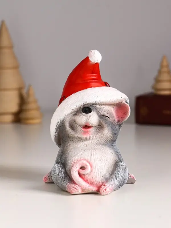 Фигура "Мышонок новогодний" 11х7,5х8,5 см