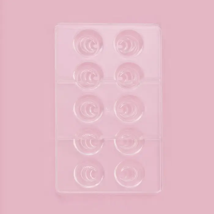 Форма для конфет и шоколада &laquo;Конфи&raquo;, 20&times;12&times;2.5 см, 10 ячеек 3&times;1.5 см, пластик, прозрачная