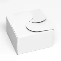 Коробка под бенто - торт без окна, белая, 14×14×8 см