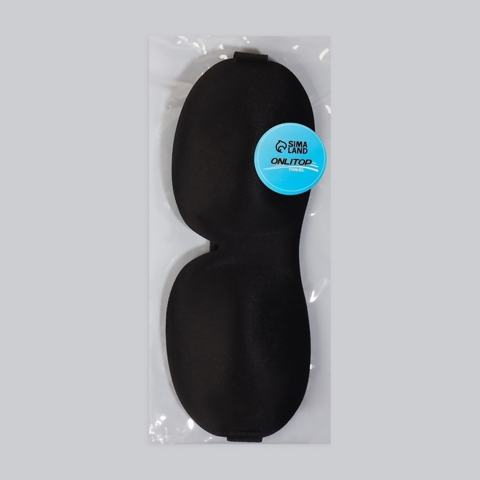 Маска для сна 3D, на липучке, 22,5 × 9 см, цвет чёрный Маска для сна 3D, на липучке, 22,5 × 9 см, цвет чёрный