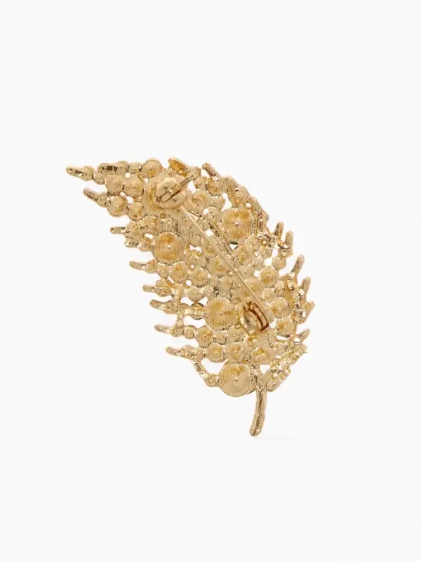 Брошь &laquo;Листочек&raquo;, зелёная в золоте