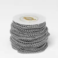 Цепочка железная без карабина на бобине, 0.3&times;0.3&times;0.1 см, L=10 м, цвет серебро