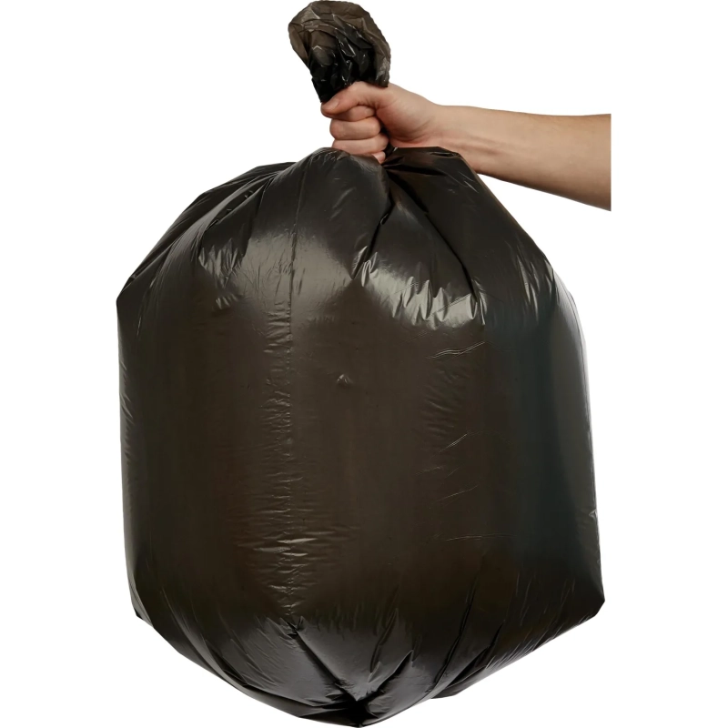 Мешки для мусора ПВД 120л 25мкм 10шт/рул черные 67х100см_СПБ