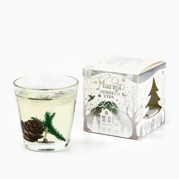 Новогодняя свеча гелевая в стакане с декором внутри «Новый год: Еловый лес» 5 х 5 х 6 см Новогодняя свеча гелевая в стакане с декором внутри «Новый год: Еловый лес» 5 х 5 х 6 см