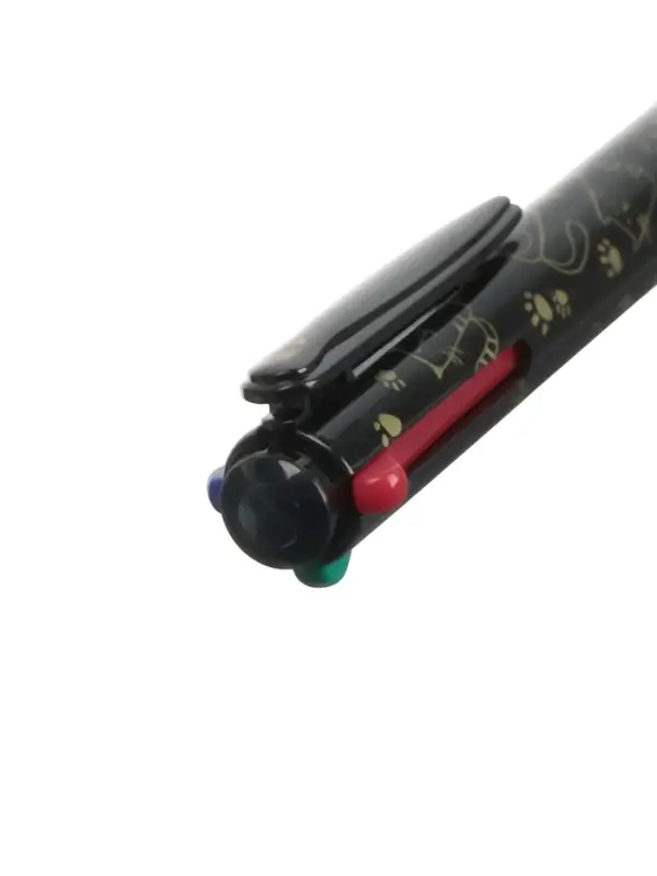 Набор шариковых ручек, 2 штуки, автоматические, 4-цветная, белый и чёрный корпуса, с рисунком