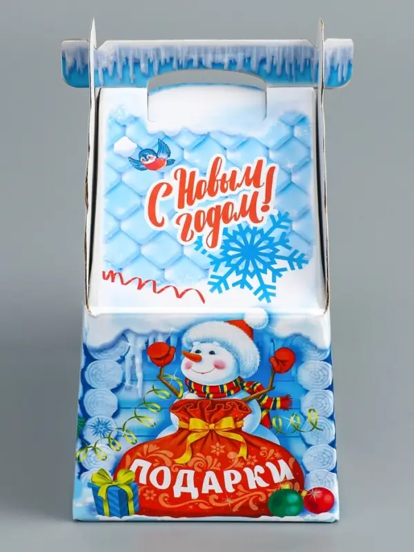 Подарочная коробка новогодняя Подарочная коробка новогодняя "Ледяной домик" 19,3 (233) х 18 х 13 см