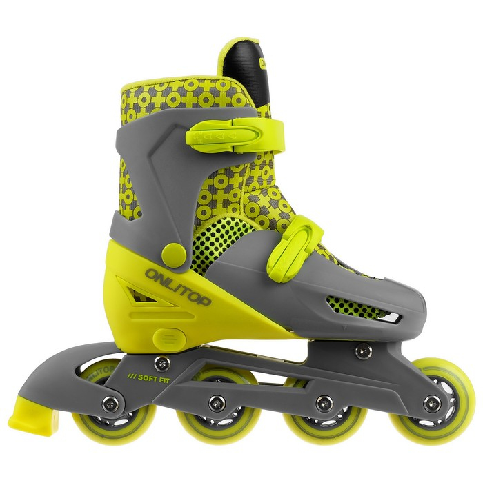 Роликовые коньки раздвижные ONLYTOP, р. 30-33, колёса PVC 64 мм Роликовые коньки раздвижные ONLYTOP, р. 30-33, колёса PVC 64 мм