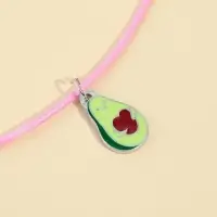 Серьги клипсы и кулон «Авокадно» , 8 х 9 см