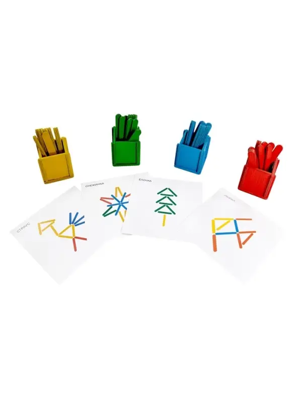 Игра развивающая деревянная "Палочки в стаканчиках" 04565