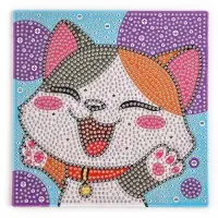 Алмазная мозаика 4в1 для детей. Создание стикеров, магнитов, брелоков и картины &laquo;Милые животные&raquo;, набор для творчества