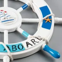 Декор настенный, панно &laquo;Штурвал. Welcome aboard с корабликом&raquo;, 62&times;62&times;3.5 см