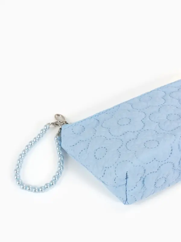 Косметичка дор Цветок 22*6*16, отд на молнии, голубой