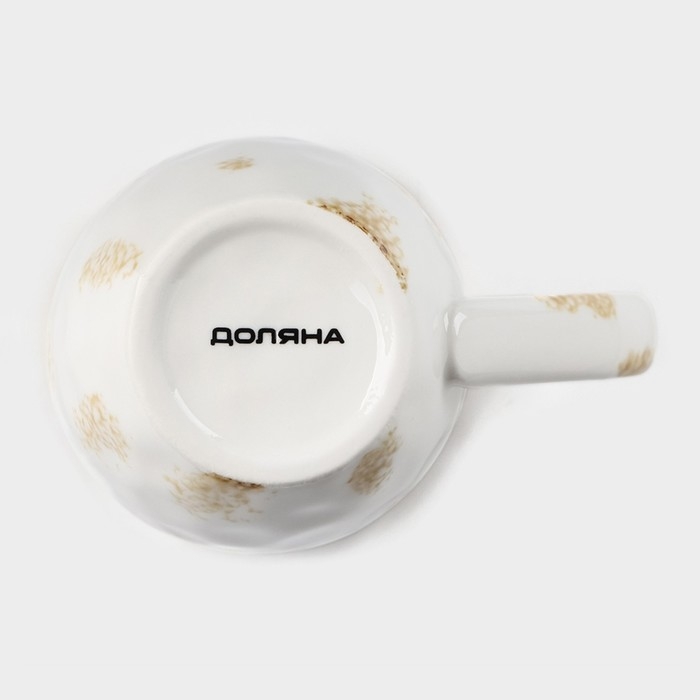 Кружка фарфоровая Доляна Organic Gold, 400 мл, цвет белый Кружка фарфоровая Доляна Organic Gold, 400 мл, цвет белый