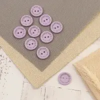 Набор нашивок из дерева Hand made with love, 2×2 см, 10 шт., сиреневый