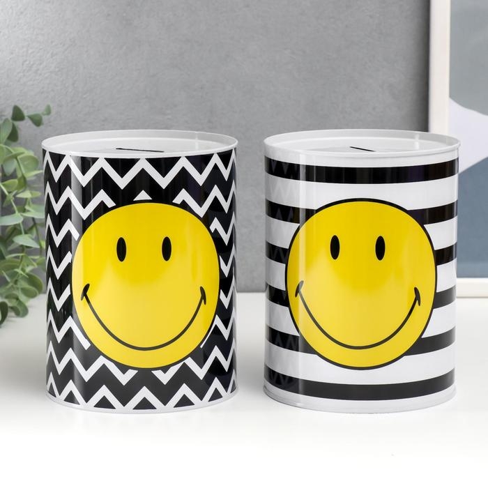 Копилка металл банка Копилка металл банка "Смайлы и геометрия" МИКС 16х12х12 см