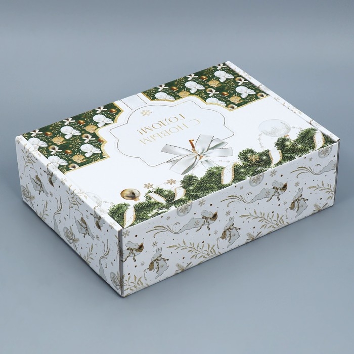 Коробка подарочная новогодняя складная «Роскошь золота», 30,7 х 22 х 9,5 см, Новый год Коробка подарочная новогодняя складная «Роскошь золота», 30,7 х 22 х 9,5 см, Новый год