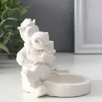 Подсвечник на 2 свечи «Конь с книгой», гипс, 10×11×11 см, натуральный