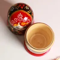 Матрёшка дерево &laquo;Рябинка&raquo;, чёрный платок, 5 кукольная, 18 см