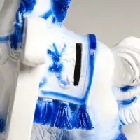 Копилка "Лошадь с подковой" 16х10,5х11 см, бело-голубой Копилка "Лошадь с подковой" 16х10,5х11 см, бело-голубой