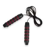 Скакалка спортивная ONLYTOP, 2.8 м, регулируемая, скоростная, с подшипником, чёрная, красная