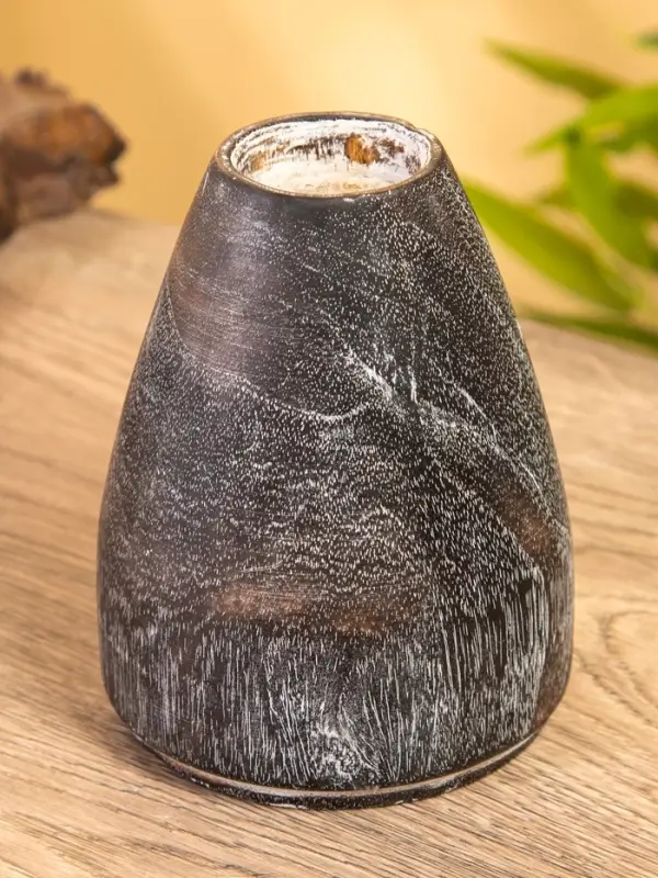 Подсвечник &laquo;Чимахи&raquo;, d=4 см, 10&times;10&times;15 см, дерево джати, тёмно-коричневый
