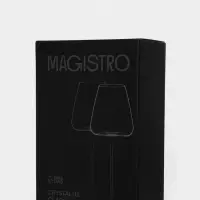 Бокалы для вина Magistro &laquo;Амьен&raquo;, 570 мл, h=28 см, набор 2 шт., стекло, прозрачные
