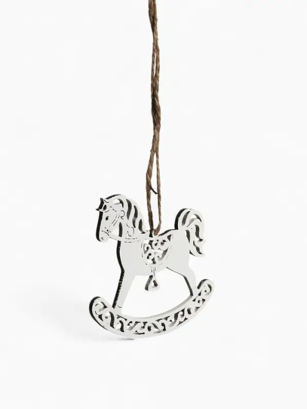 Ёлочное украшение Ёлочное украшение "Лошадка" резная 9х8 см, Белый