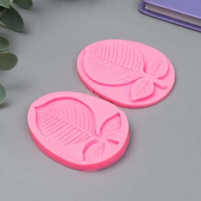 Молд силикон  Молд силикон "Листочки на стебле" набор 2 шт 1х5,2х6,7 см