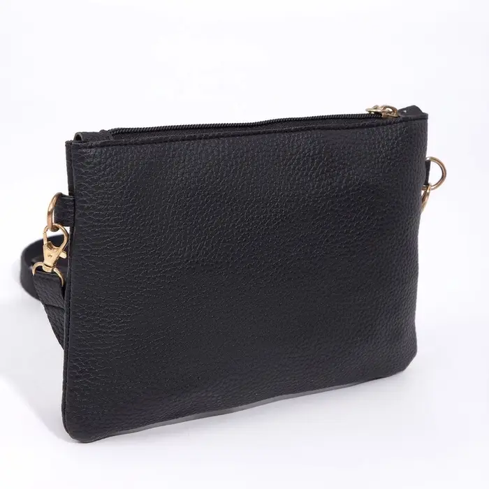 Сумка женская кросс-боди на молнии, 24&times;7&times;15 см, чёрная