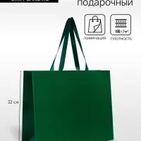 Пакет подарочный ламинированный горизонтальный &laquo;Изумрудный&raquo;, 40&times;32&times;13 см