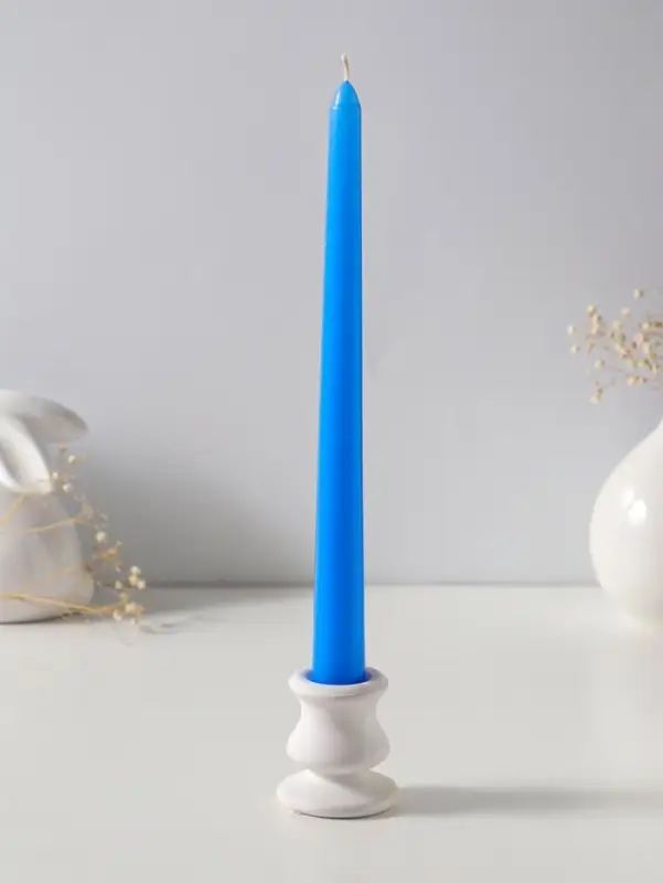 Свеча античная 25 см, 58 г, 7 ч, синий