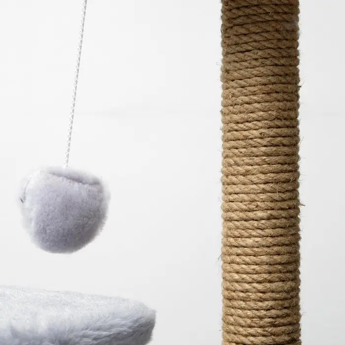 Домик для кошек с когтеточкой, 45&times;47&times;75 см, квадратный, 3 уровня, серая