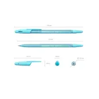 Ручка шариковая ErichKrause R-301 Spring Stick, узел 0.7 мм, чернила синие, длина линии письма 1000 метров, МИКС
