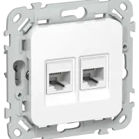FLITE Розетка 2-местная компьютерная RJ45 категория 5Е UTP РК5е-2-0-ФлБ белый IEK