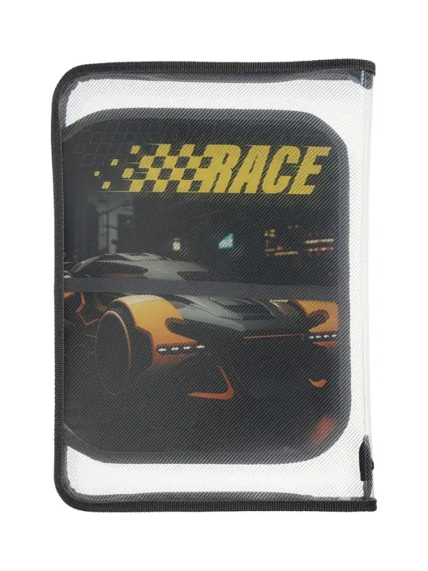 Папка для труда А4 &laquo;Авто на старте&raquo;, молния вокруг/откидная планка