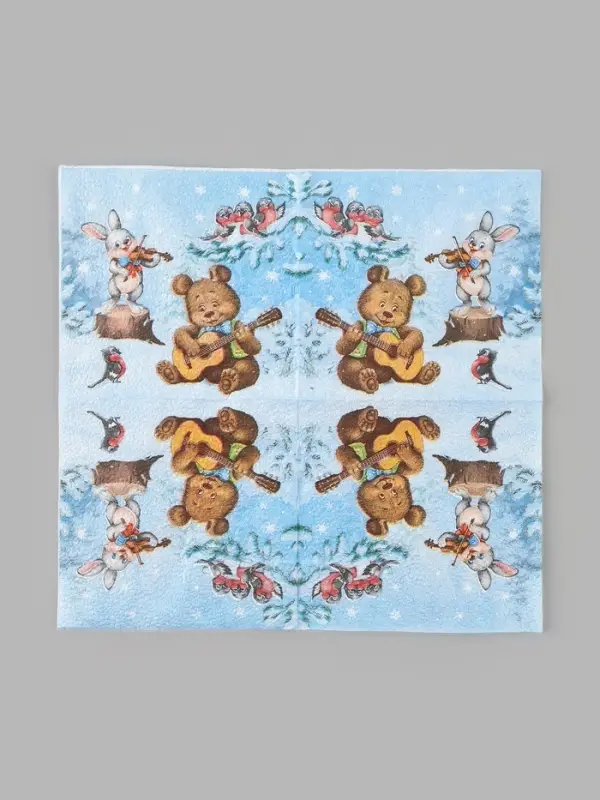 Салфетки бумажные однослойные &laquo;Советский Новый год&raquo;, 24&times;24 см, набор 50 шт.