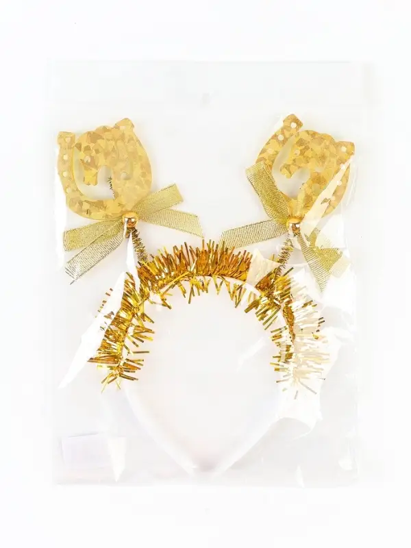 Карнавальный ободок "Лошадка", цвет золотой