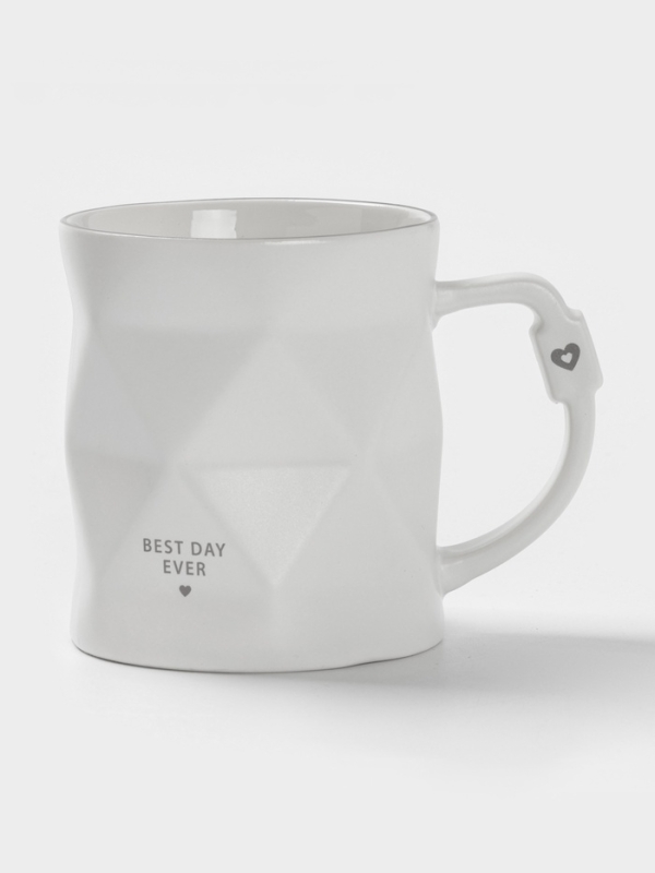 Кружка Доляна "Геометрия" 12,5х9х10 см, цвет белый