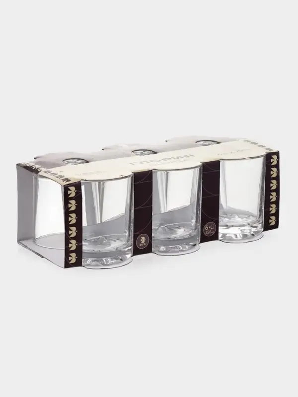 Набор стаканов &laquo;Глория&raquo;, 250 мл, 6 шт., стекло, прозрачный