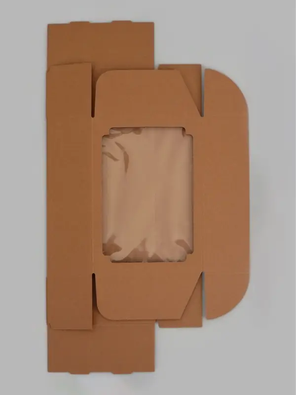 Коробка самосборная с окном, бурая, 31 х 22 х 9,5 см