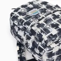 Рюкзак школьный на молнии, с карманами, с принтом, 28.5&times;12&times;41 см, чёрный