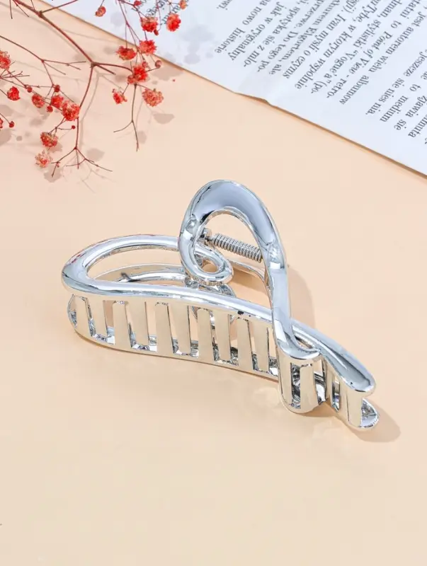 Краб для волос "Хилман" сердце, 11,5 см, серебро