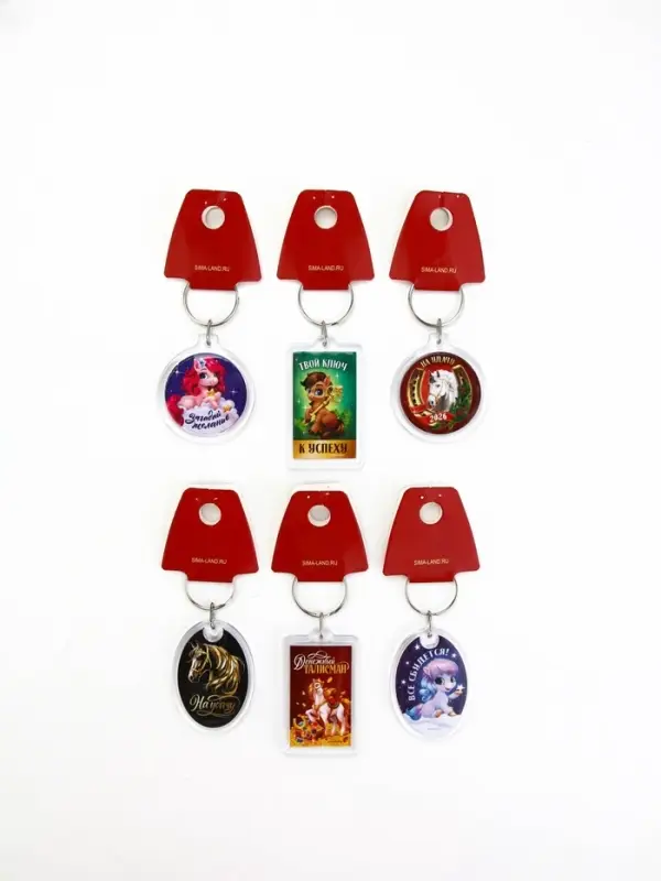 Брелок из пластика «С Новым годом», 6 шт., 5×4 см, МИКС