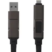 Кабель Type-C - USB, Type-C, 3 А, 10 см, чёрный