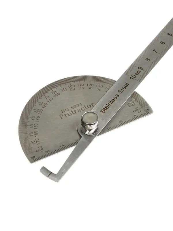 Линейка-транспортир, 10 см, нержавеющая сталь