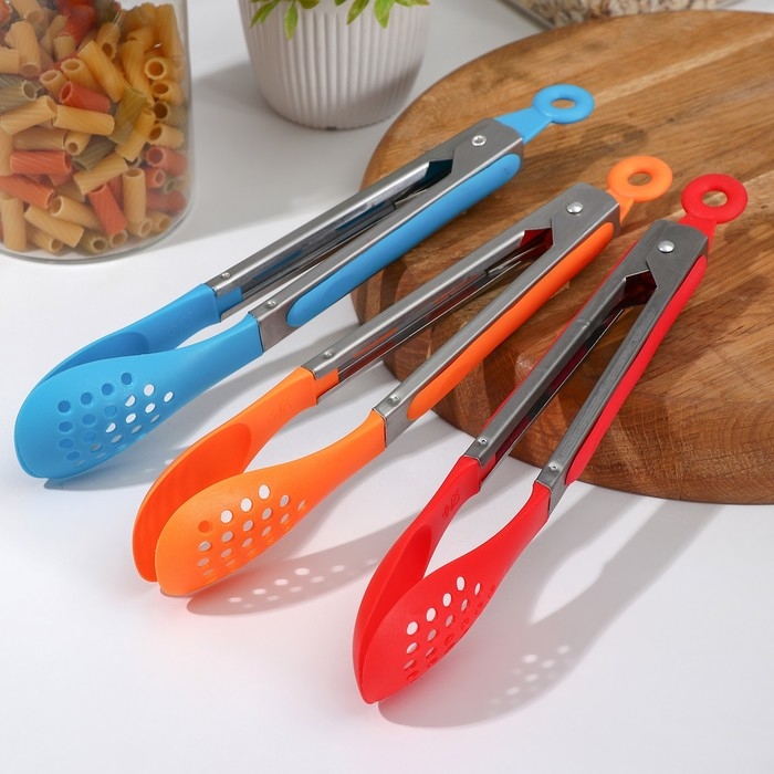 Щипцы гарнирные «Горох», 26 см, цвет МИКС Щипцы гарнирные «Горох», 26 см, цвет МИКС