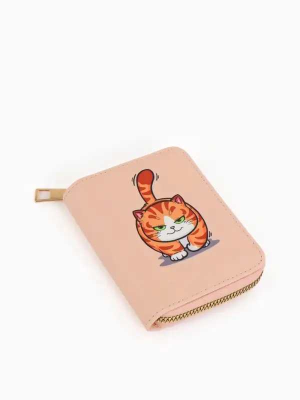 Кошелек дет 07-01-01 Июнь2543 кот, 8,52,510,5 см, 2 отд+отд/молн, д/карт, оранжевый