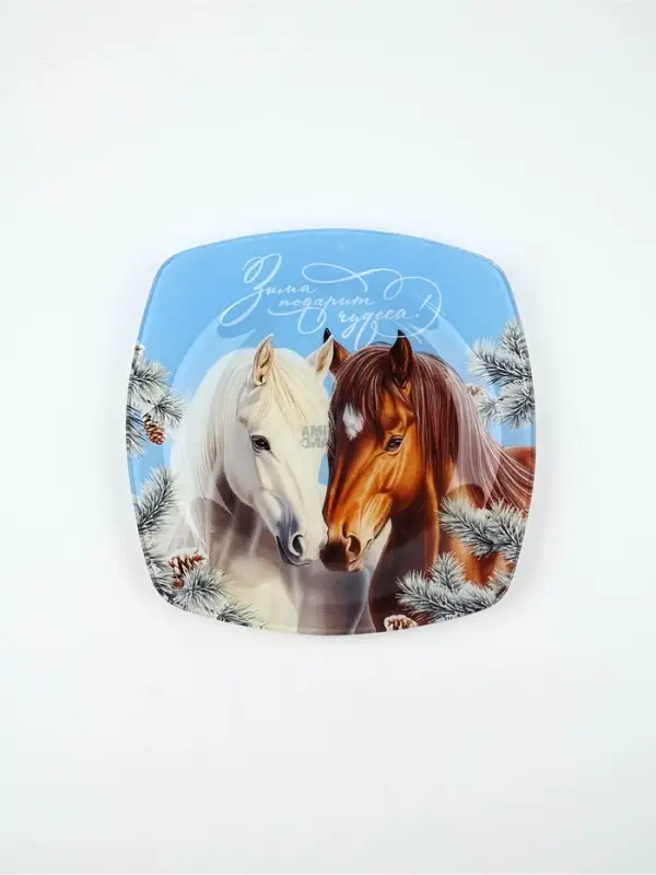 Тарелка квадратная Тарелка квадратная "Зима подарит чудеса", 20 см