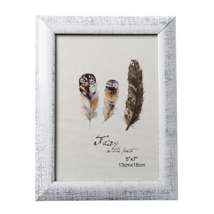 Фоторамка пластик 13х18 см Фоторамка пластик 13х18 см "Серебряная патина на белом" 21х16 см